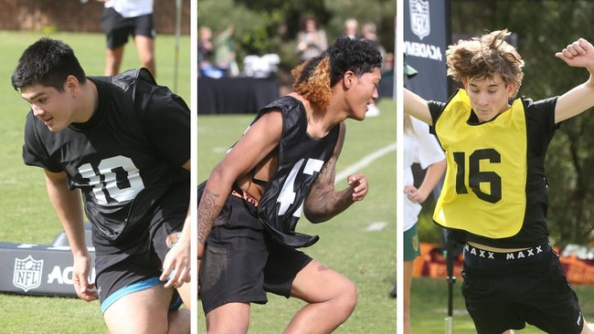 50+ SNAPS: Prospects in action at Australian NFL youth combine