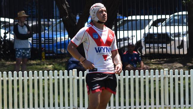 Brandon Tikinau in the famous Big Red V – he is a halfback. Picture: Sean Teuma.