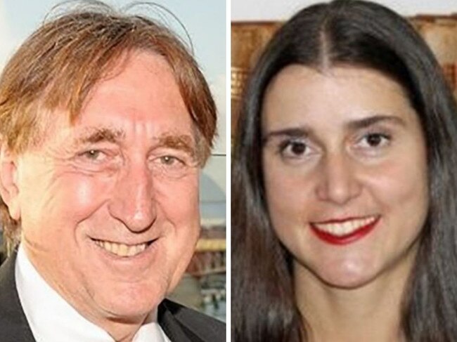 Olga Edwards (right) reported that her husband John Edwards (left) was turning up at her yoga class but it was never followed up by police, an inquest has heard.