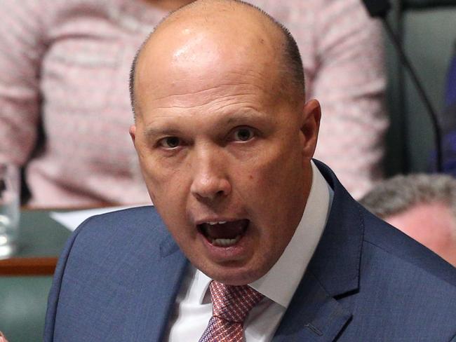 The Minister for Immigration and Border Protection Peter Dutton during Question Time in the House of Representatives in Parliament House Canberra.Picture Gary Ramage