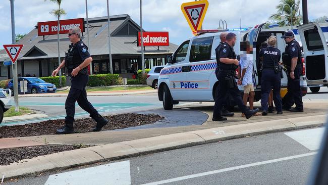 Police capture young offender in Kirwan after stolen vehicle was stingered. Picture: Naomi Jamieson.