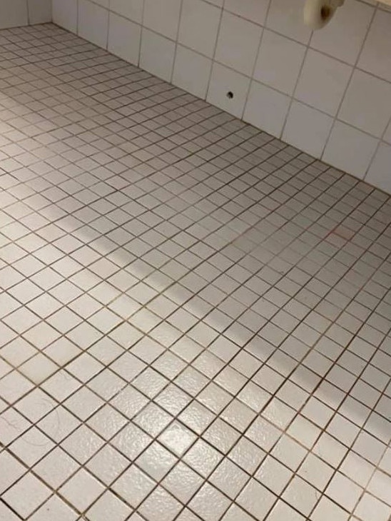 The floor had 50 years worth of built-up grime.