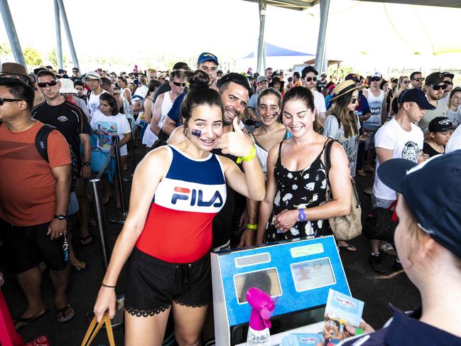 Wet N Wild Sydney. Gates opening at 10am with big crowds lining up to spend the day in the water. Pictures: Darren Leigh Roberts