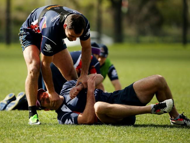 Cameron Smith and the Storm introduced wrestling to rugby league - and continue to work on their technique.