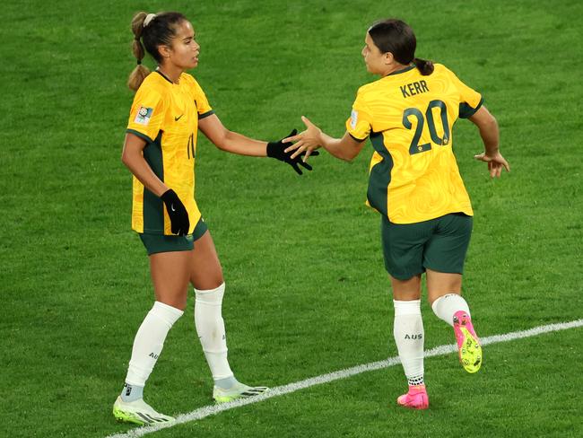 Mary Fowler and Sam Kerr should create plenty of headaches against France. Picture: Maryam Majd/Getty Images