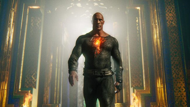 Dwayne Johnson in a scene from the movie Black Adam.