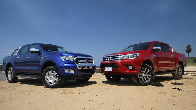 The Ford Ranger led the Toyota HiLux in January 2016. Picture: Supplied.