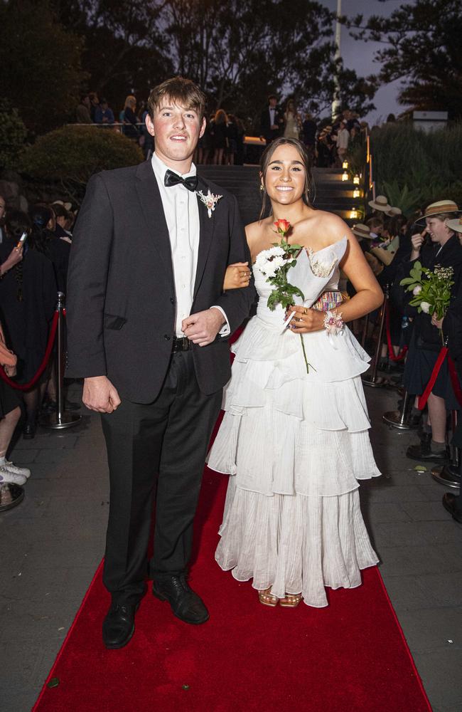 Jacklyn Powell and partner Harry Packer arrive at The Glennie School formal at Picnic Point, Thursday, September 12, 2024. Picture: Kevin Farmer