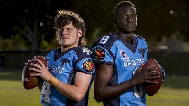 Stingrays players, Cynan Tomkins and Goor Chapari. Picture: Jerad Williams