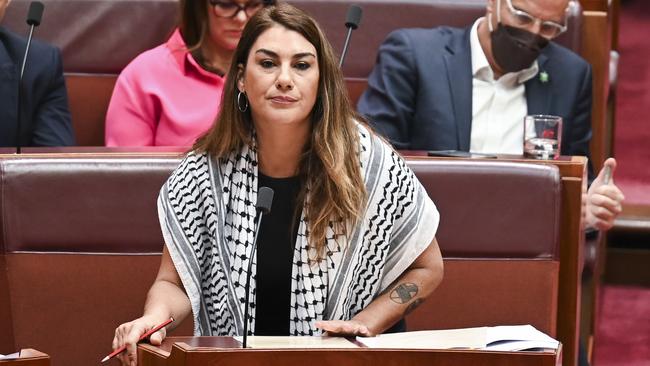 Senator Lidia Thorpe in the Senate at Parliament House in Canberra. Picture: NCA NewsWire / Martin Oldman