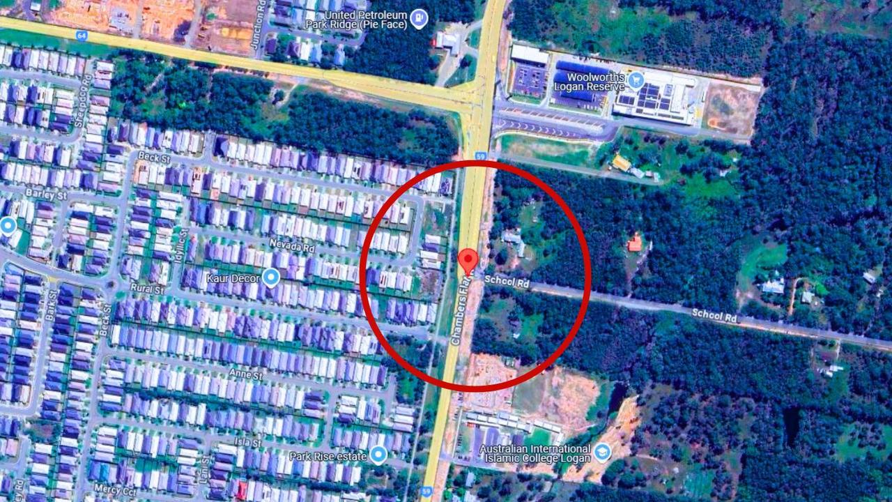 An aerial view of the intersection which locals claim is dangerous. Picture: Google Maps