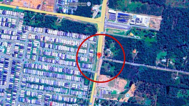An aerial view of the intersection which locals claim is dangerous. Picture: Google Maps