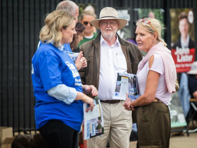 Vanquished Liberal candidate Steve Murphy at the voting station. Picture: Tony Gough