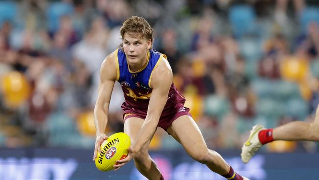 Will Ashcroft earnt an AFL Rising Star nomination for his performance against Melbourne. Picture: Russell Freeman/AFL Photos via Getty Images