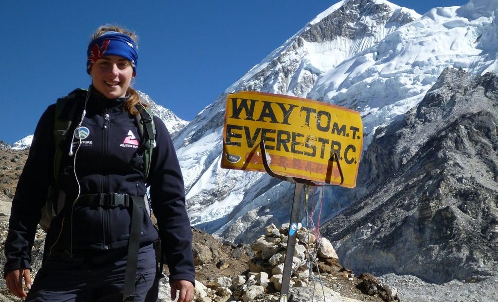 Alyssa Azar at Base Camp in Nepal. Picture: Contributed