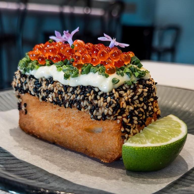 Prawn toast at Nonda, Newstead