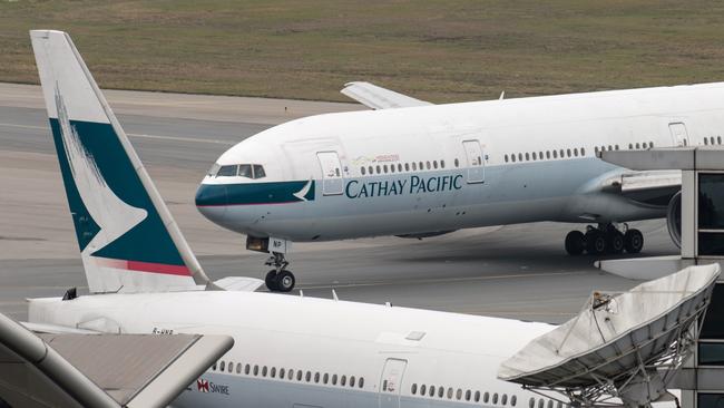 Cathay Pacific has been named as having the best economy class at the Skytrax airlines awards. Picture: AFP/ Anthony Wallace