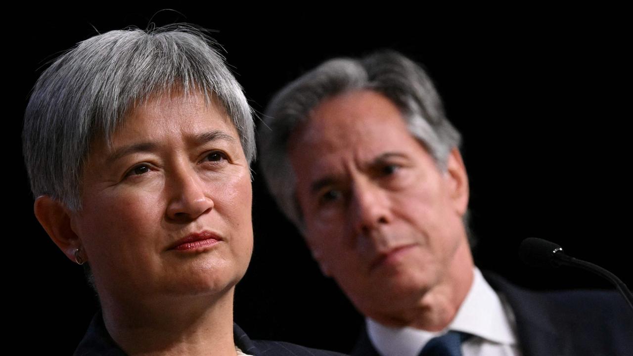 Australian Foreign Minister Penny Wong and US Secretary of State Antony Blinken share a common goal of maintaining peace. Picture: Drew Angerer / AFP