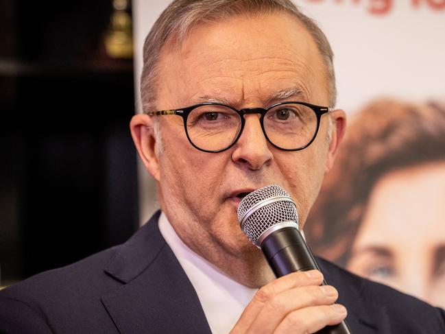 Prime minister Anthony Albanese attends Jodie Belyea's Dunkley by- election campaign launch  at the Karingal Football and Netball Club in Frankston. Jodie Belyea. Picture: Jake Nowakowski