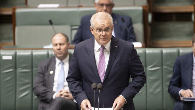 Prime Minister Scott Morrison spoke in the House of Representatives today. Picture: NCA NewsWire / Gary Ramage