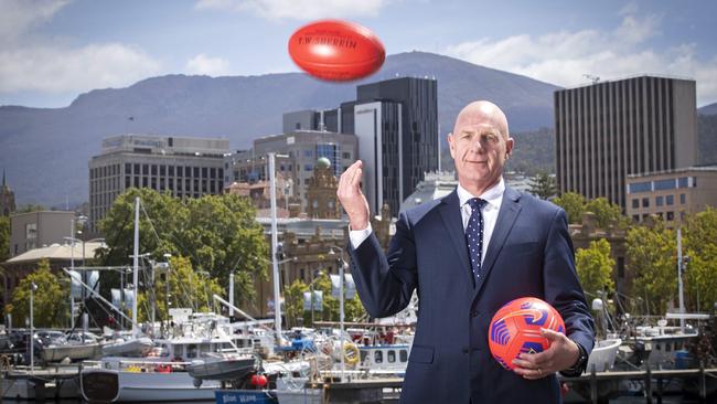 Tasmanian Premier Peter Gutwein is pushing for Tasmania to be represented in the AFL. Picture: Chris Kidd