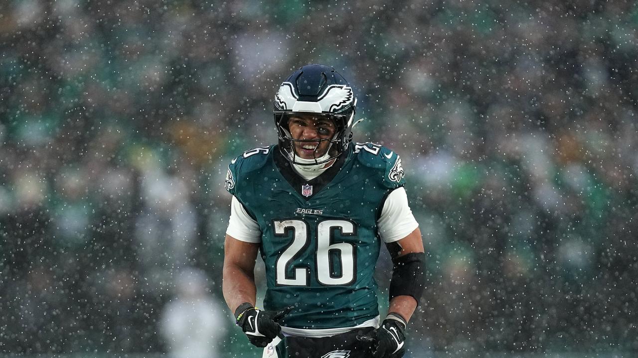 Saquon Barkley of the Philadelphia Eagles against the Los Angeles Rams. Picture: Mitchell Leff/Getty Images