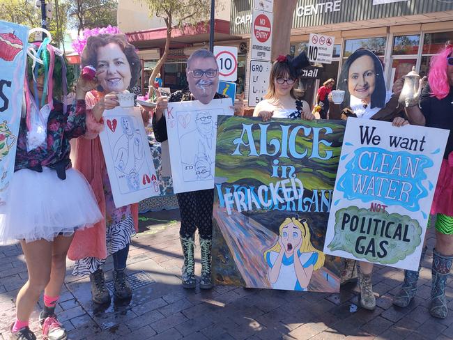 The Mad Frackers Tea Party in the Todd Mall