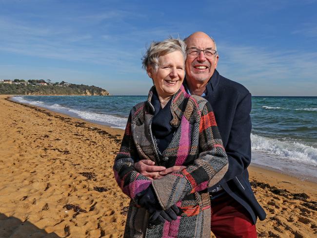 Retired couple Bryan Raine, 65, and his wife Trudi, 66. Picture: Tim Carrafa