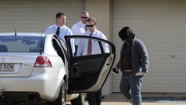 Samantha Ann Brownlow is arrested in connection with the murder of her stepfather Robin Behrendorff. Photo: Nev Madsen / The Chronicle