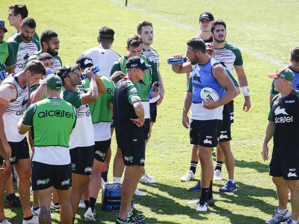 South Sydney Rabbitohs player, Sam Burgess, at a training session at Redfern Oval after splitting with wife Phoebe Burgess. Picture: Dylan Robinson