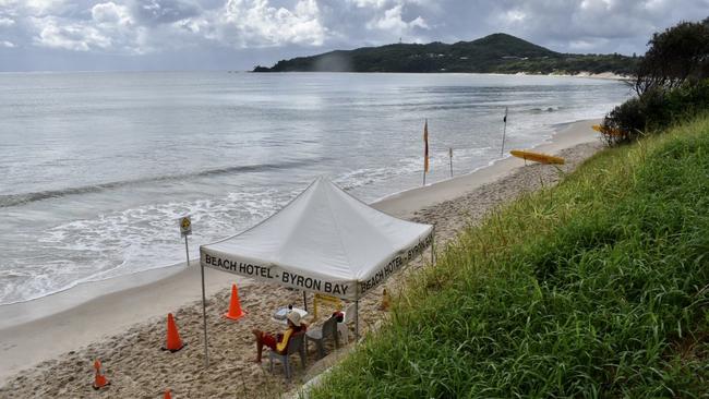 A deserted Main Beach at Byron Bay. Picture: Javier Enclada.