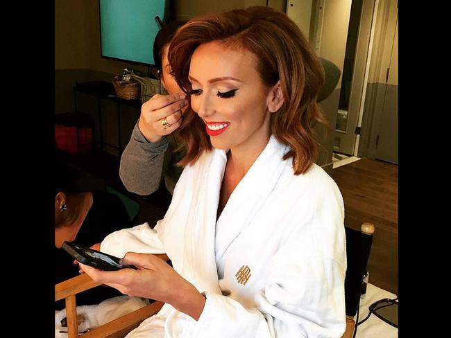 Giuliana Rancic before the Oscars 2015 via Instagram, “Nothing says #Oscars like red”