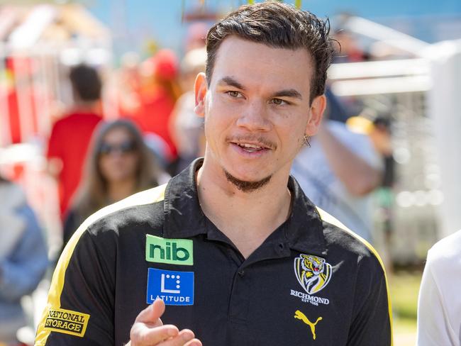 Richmonds Daniel Rioli and Maurice Rioli JnrWith Mario Tascone, Director of Chemist Warehouse Group holding St MaryÃs Football Club official jerseys.Picture: Jason Edwards