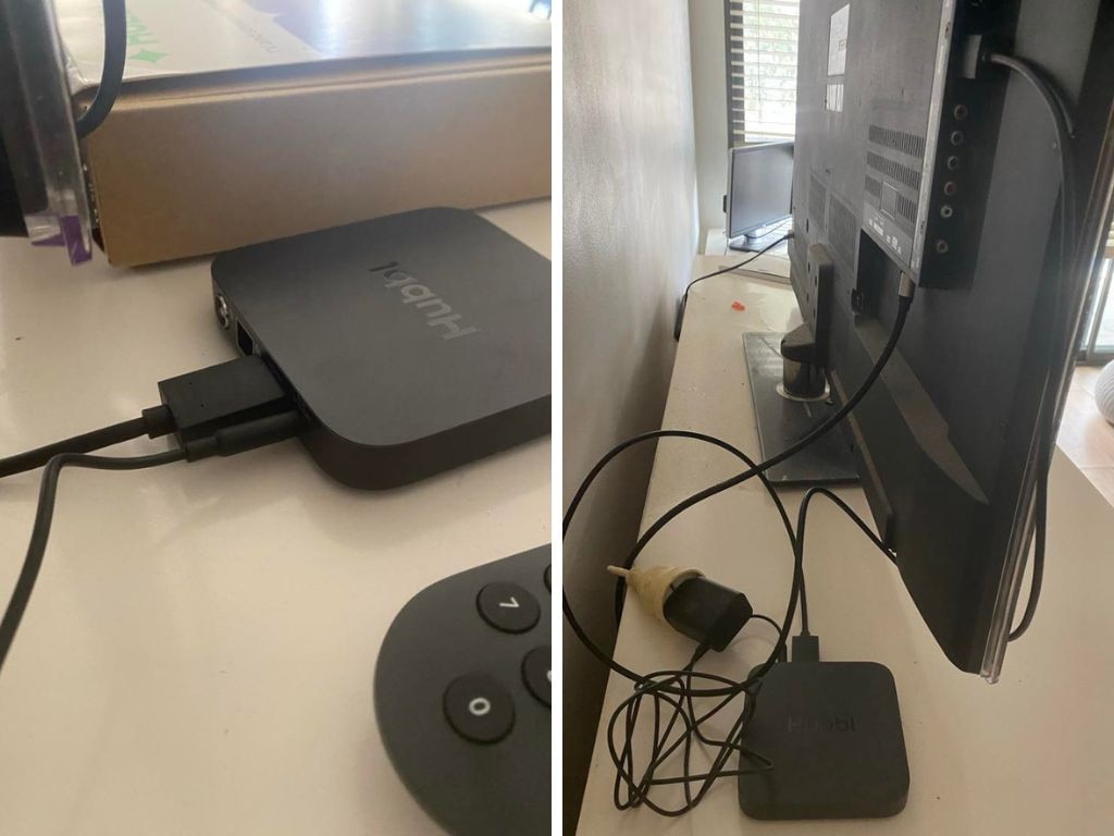 Setting the Hubbl is simple – just connect the box to the TV via the HDMI cord.