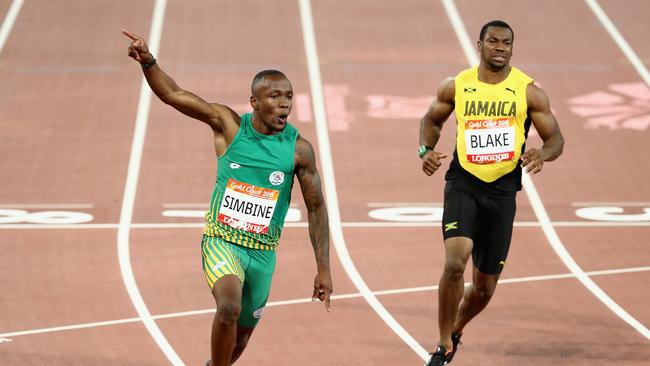 Yohan Blake finished well back in third place.