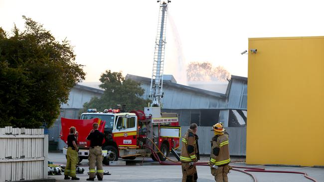 Hundreds of firefighters were required to contain the blaze at All Bumpers and Headlights in September 2017. Picture AAP/David Clark