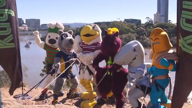 NRL mascots get out of their comfort zone in Brisbane ahead of Magic Round