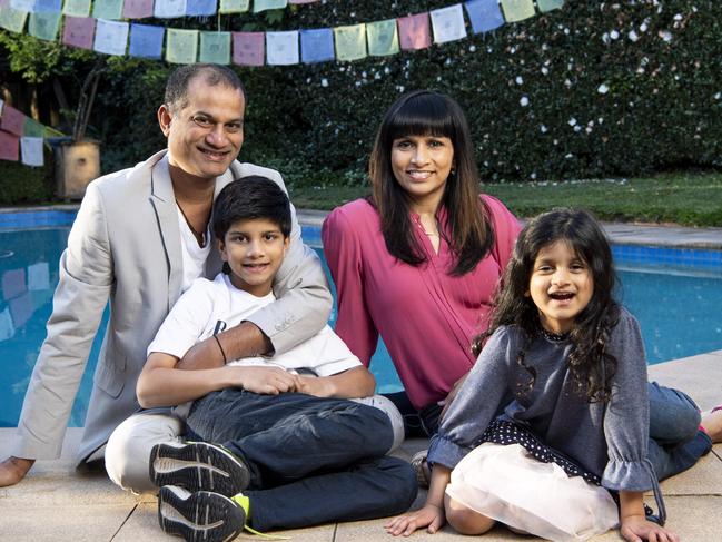 Jo Fernandes at home with her husband Kevin and children Luke, 9 and Zoey, 5. Picture: NSW Network/Monique Harmer