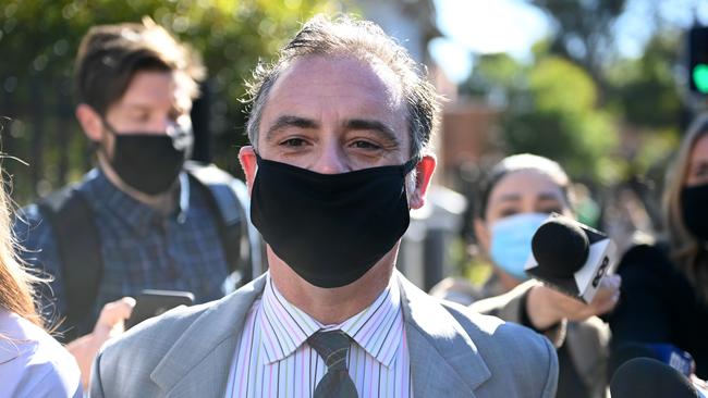 Andrew O'Keefe leaves Waverley Local Court in 2021 after being cleared of domestic violence on mental health grounds. Picture: NCA NewsWire / Jeremy Piper