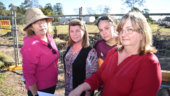 Residents Diane Conaghan, Rebekah Cicero, Michelle Parsons and Belinda Young are opposed to the new Burpengary Community Club development.