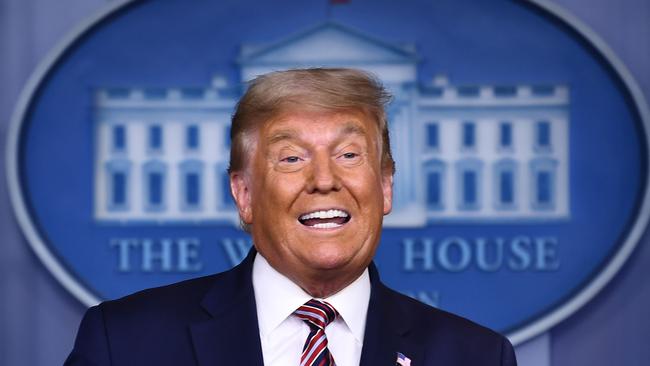 Donald Trump speaks in the Brady Briefing Room at the White House on Friday. Picture; AFP.