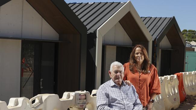 Former Light Council mayor and current Wheatfields resident Des Shanahan with CEO Pam Charnock at the almost completed centre. Picture: Brett Hartwig