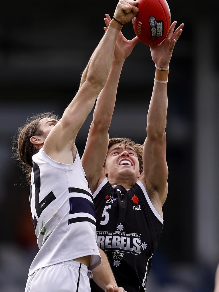 Top GWV Rebels draft prospect Aaron Cadman. Picture: Jonathan DiMaggio/AFL Photos/via Getty Images