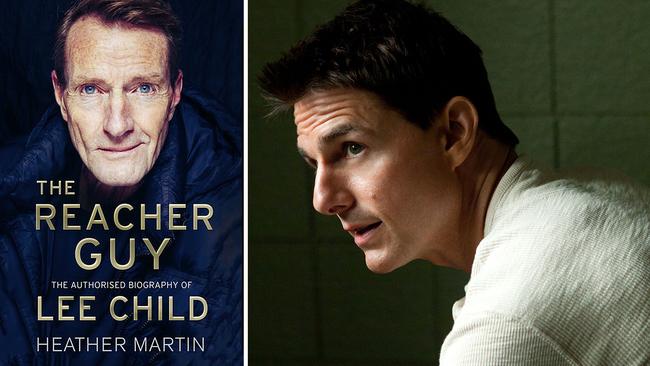 Lee Child's biography, The Reacher Guy (left) and Tom Cruise, who was cast as Jack Reacher in the movie versions of Child's novels.