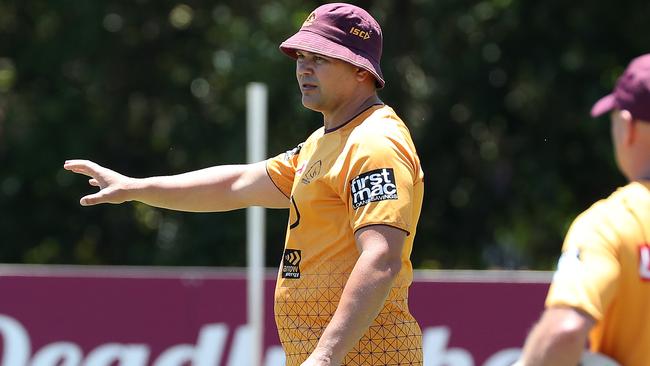 Kahu says being told he was wanted at the club by coach Anthony Seibold (pictured) was a big weight off his shoulders. Picture: Liam Kidston.