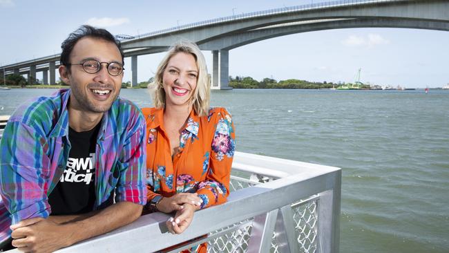 Councillors Jonathan Sri and Kara Cook want better connections along the river on the southside. Picture: AAP/Renae Droop