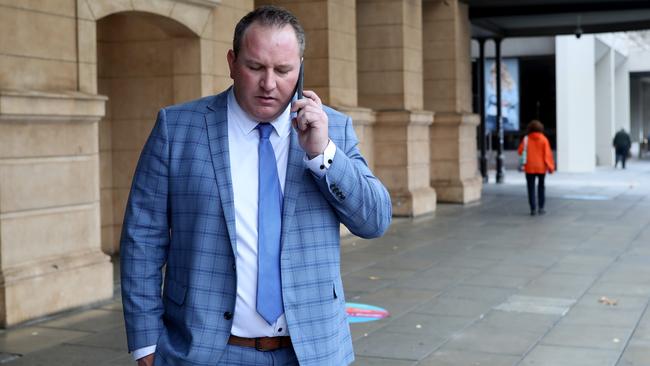 Christopher Bieg outside the District Court. Picture: NCA NewsWire / Kelly Barnes