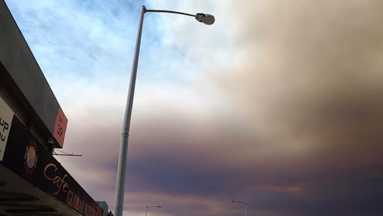 Smoke seen from Moonah. Picture: SOAR SU