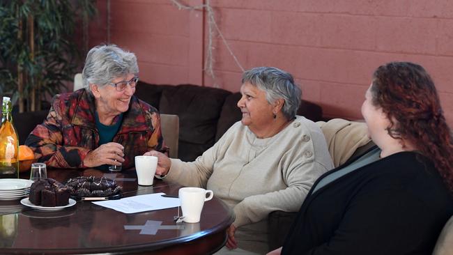 SUPPORT: Margie Callaghan and Pat Waria-Read run a program called Salt and Pepper helping women in prison. Talking with Rachel Bailey at a regular meeting. Picture: Tom Huntley