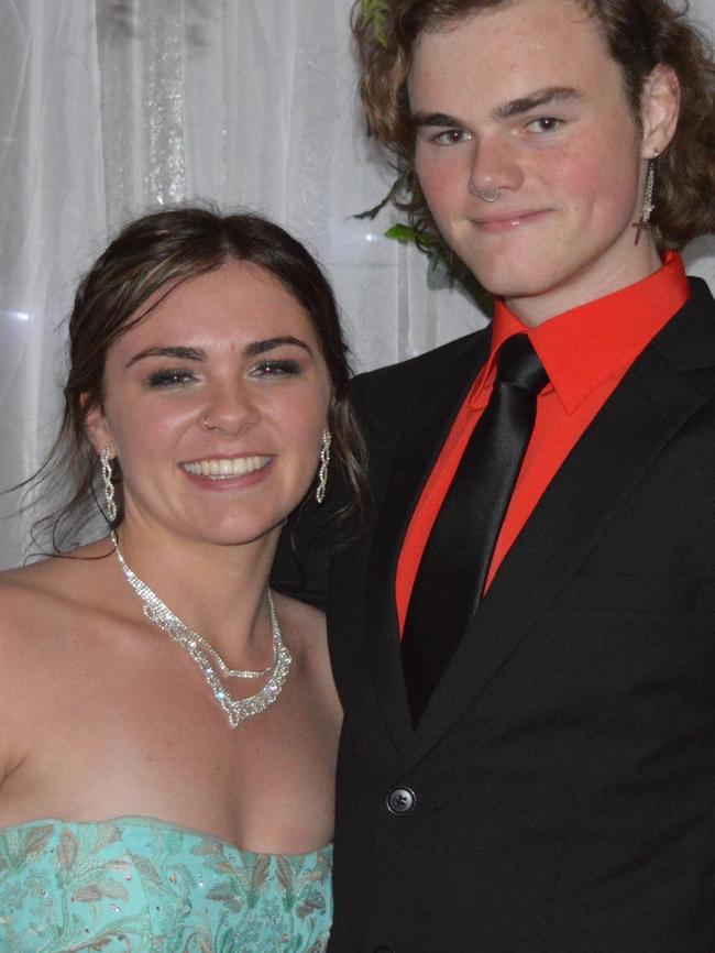 Imogen Hunt and Logan Smith enjoy the Nanango State High School 2023 formal on the night of Friday September 8, 2023.